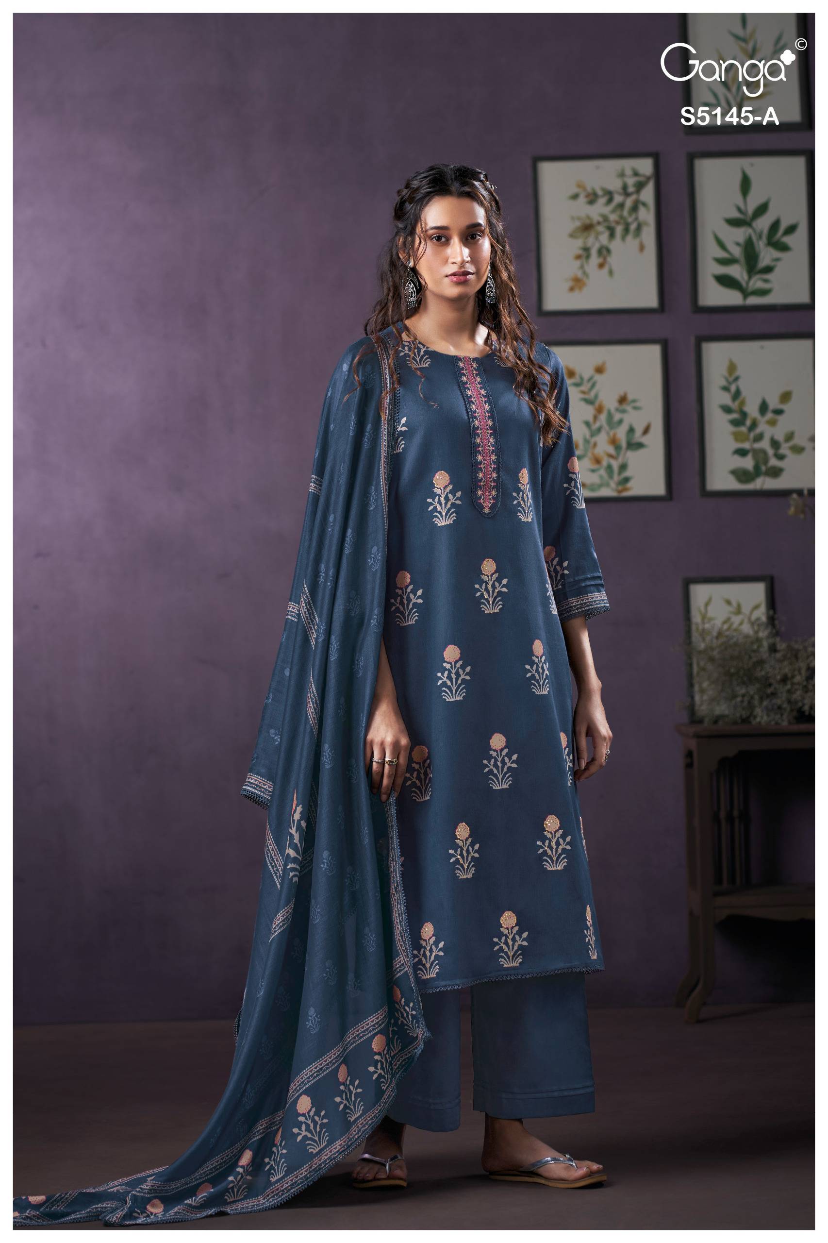 ANASTA 5145 SERIES BY GANGA FASHION Beautiful Colourful COTTON SATIN Dresses At Wholesale Price